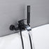 Matte Black Waterfall Wall-mount Bath Tub Filler Faucet with Handheld Shower