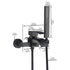 Matte Black Waterfall Wall-mount Bath Tub Filler Faucet with Handheld Shower