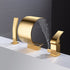 Polished Gold Bathtub Faucet Waterfall Mixer Faucet with Hand Shower Deck Mount