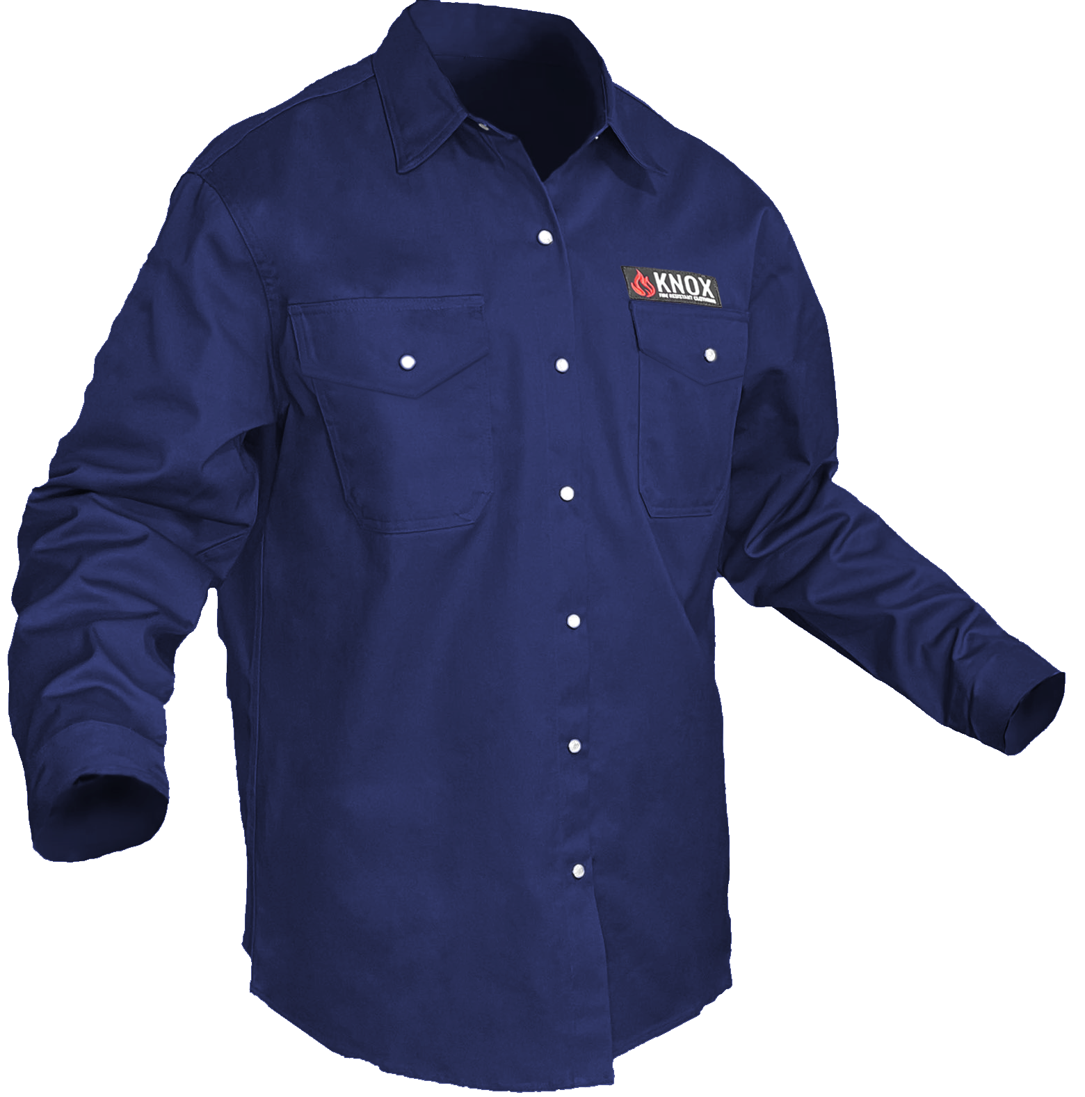 Knox FR Shirt Navy Blue With Pearl Snap Buttons