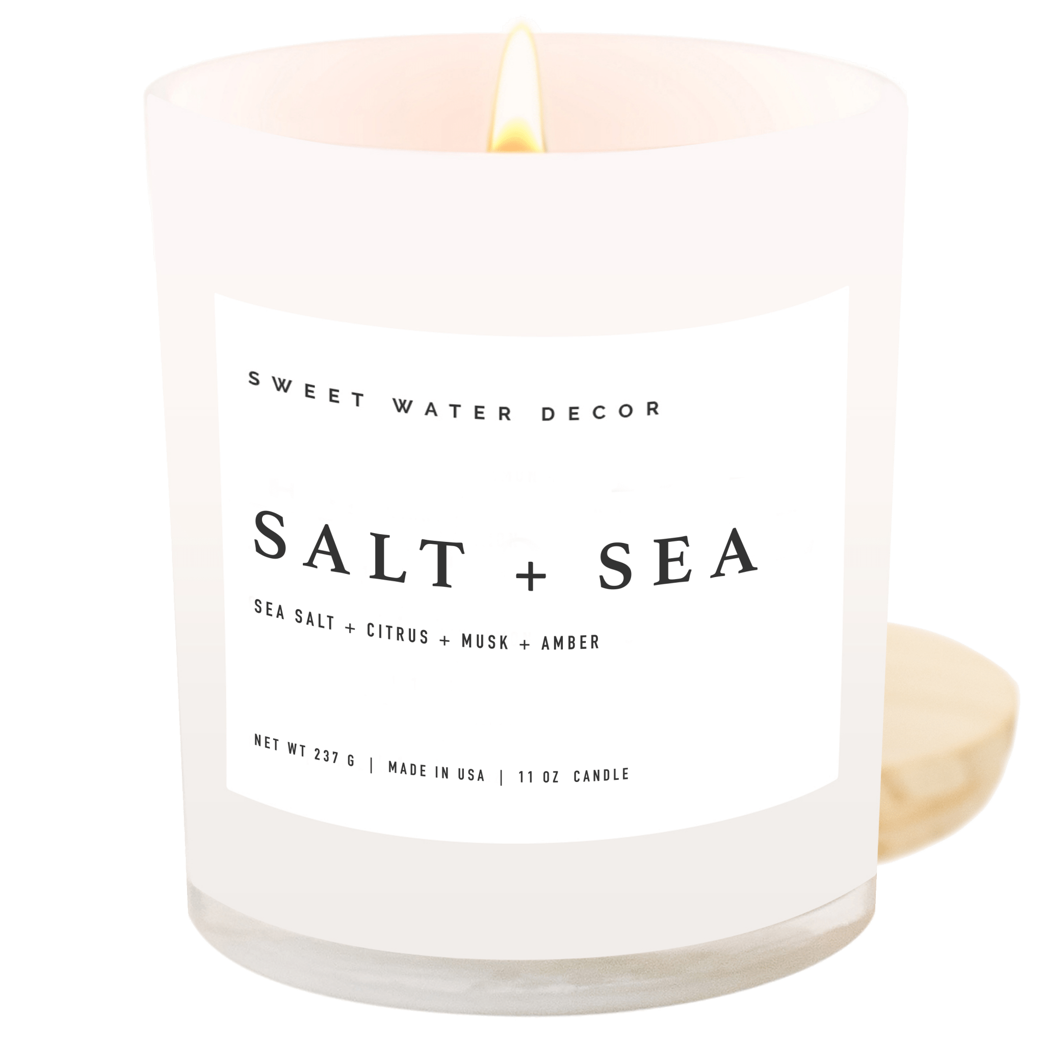 Salt and Sea Soy Candle - White Jar - 11 oz