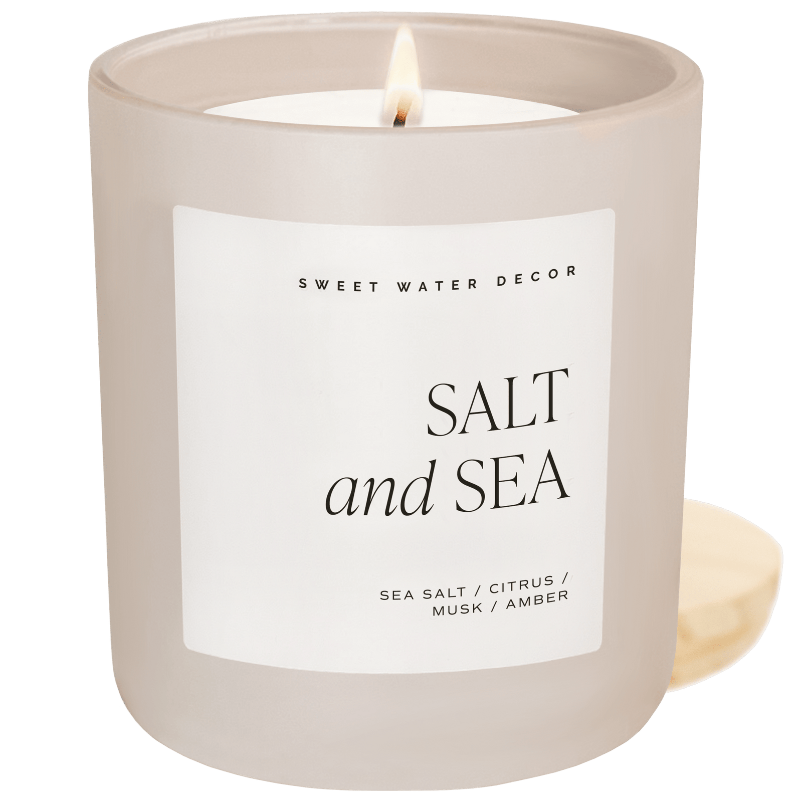 Salt and Sea Soy Candle - Tan Matte Jar - 15 oz