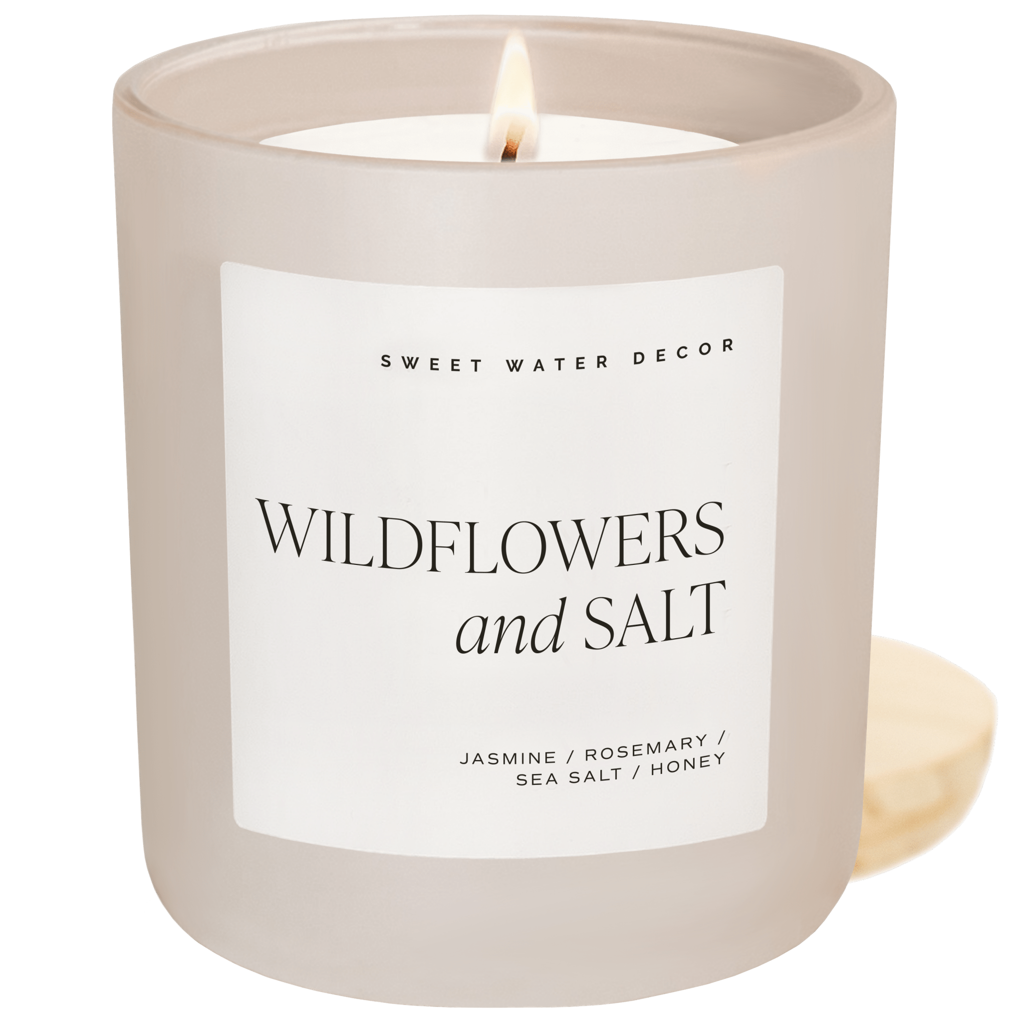 Wildflowers and Salt Soy Candle - Tan Matte Jar - 15 oz