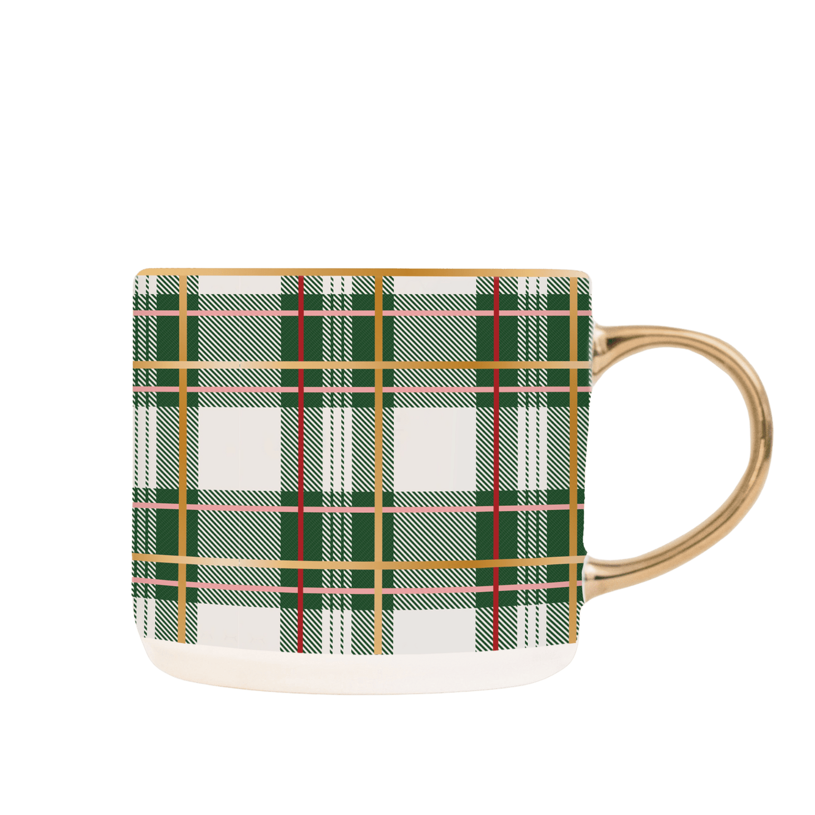 Green Plaid 17oz. Coffee Mug