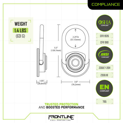 Frontline COM3410K MEGA Swivel 10k Concrete Anchor