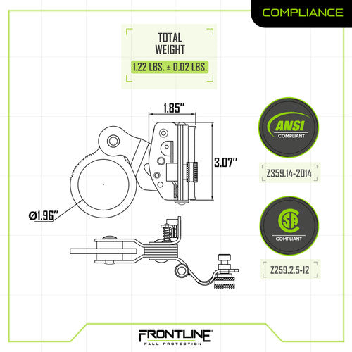 Frontline RGSS58 Self-tracking Rope Grab for 5/8