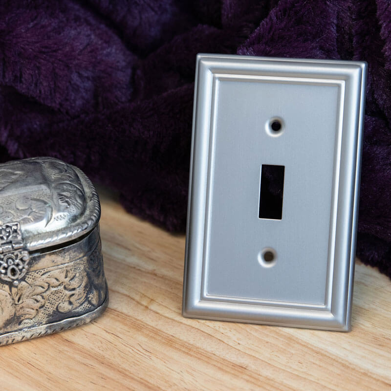 Chelsea Brushed Nickel Steel - 1 Duplex Wallplate