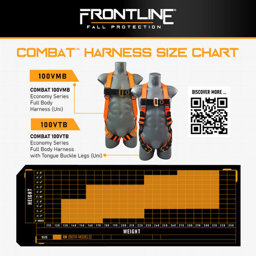 Frontline K100-61S Combat Compliance Kit - Harness, 6' Single Leg Lanyard and Drawstring Bag