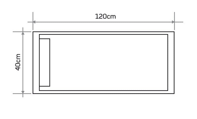 Base de ducha rectangular de mármol crema real tallada a mano a partir de un bloque de mármol macizo (ancho) 16