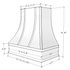 Primed Range Hood With Curved Front, Brass Strapping and Block Trim - 30", 36", 42", 48", 54" and 60" Widths Available