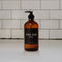 16oz Amber Glass Hand Soap Dispenser - Black Label