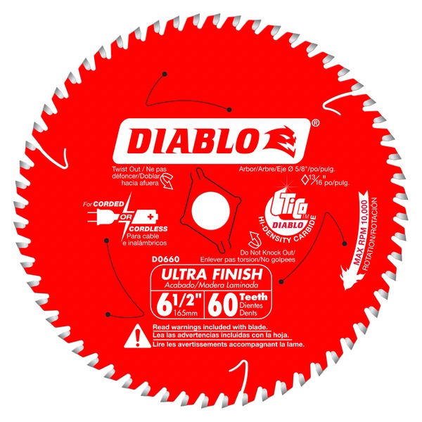 Diablo D0660A 6-1/2 in. x 60 Tooth Ultra Finish Saw Blade