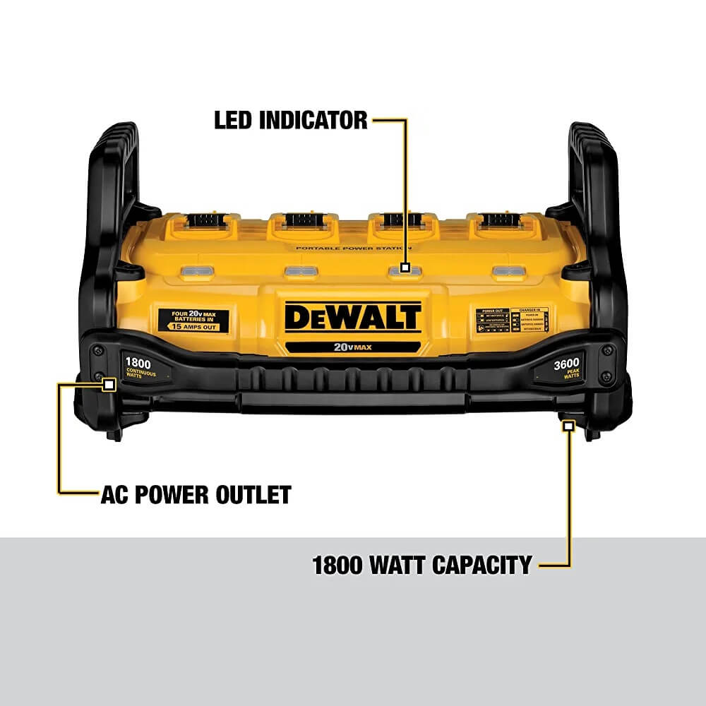 DEWALT DCB1800B 1800 Watt Portable Power Station and Simultaneous Battery Charger