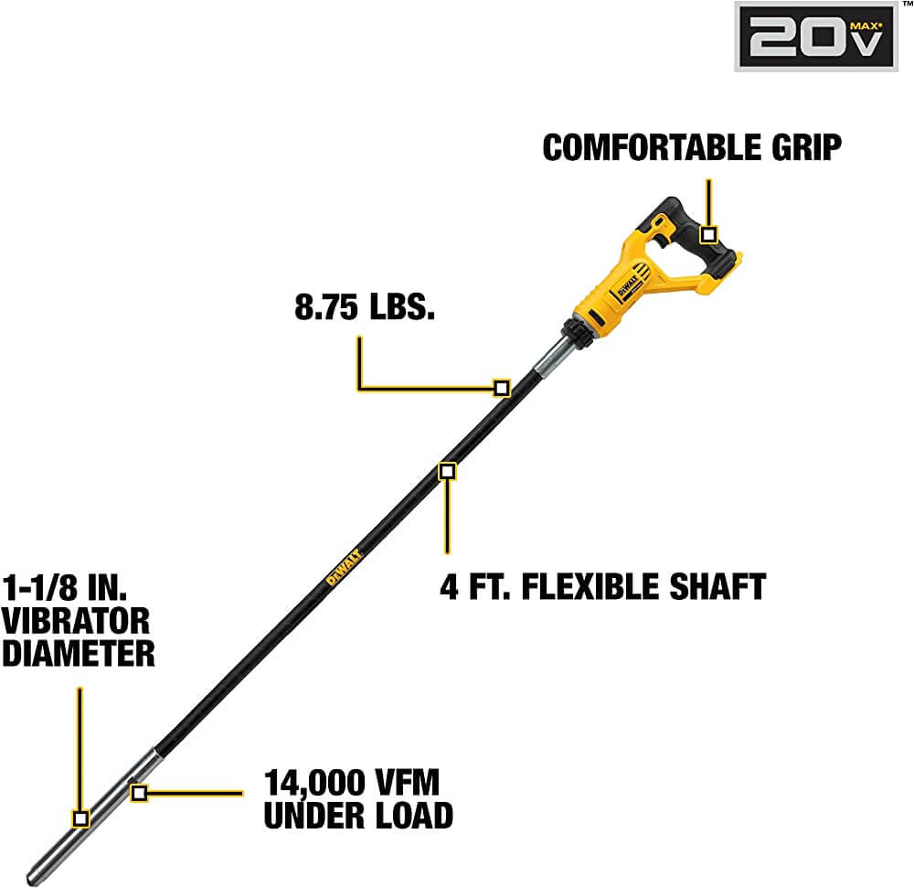 DEWALT DCE531B 20V MAX* Pencil Vibrator (Tool Only)