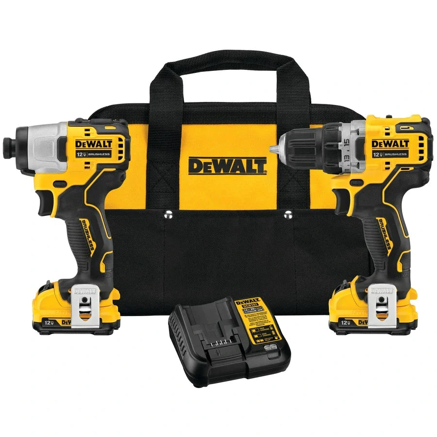 Kit de taladro y atornillador de impacto inalámbrico sin escobillas DEWALT DCK221F2 XTREME 12V MAX*