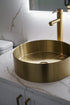 Lavabo de baño Zeek de 14" redondo dorado con revestimiento de PVD Nano Tech de acero inoxidable ZN-G144