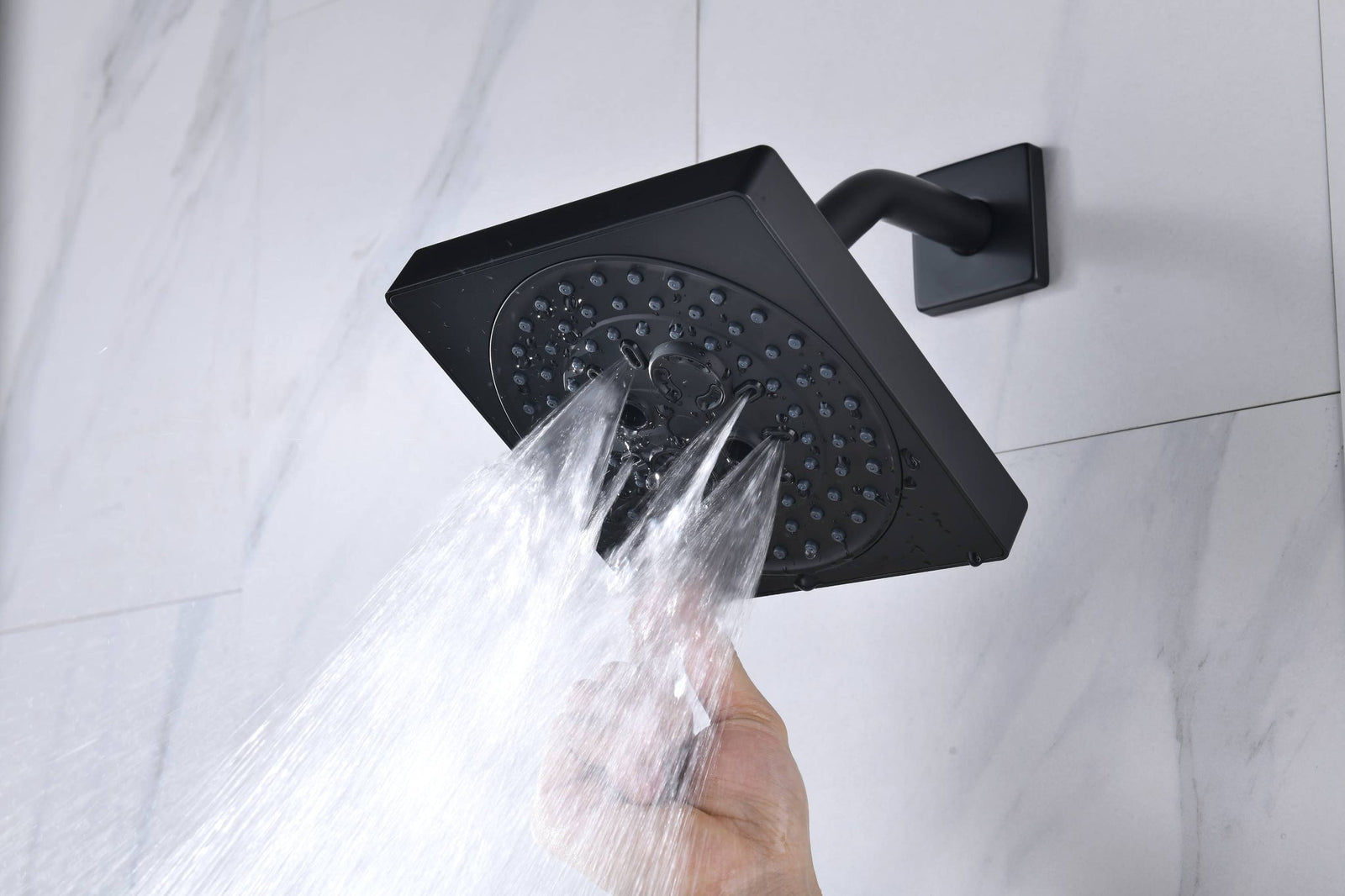 12-inch or 16-inch Wall Mount Matte Black Rain Shower Head with Thermostatic Faucet and Tub Spout - Immerse in a Blissful Shower Experience