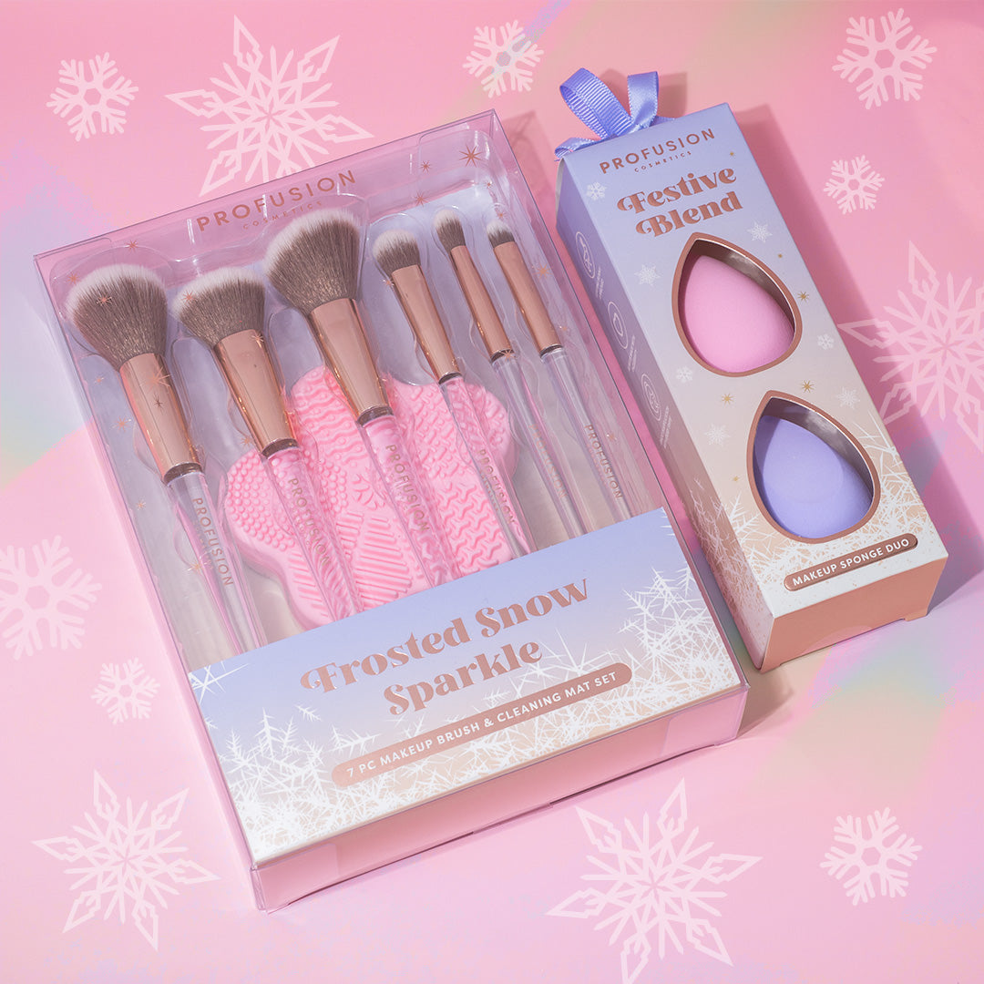 Frosted Snow Sparkle | Festive Blend Makeup Sponge Duo