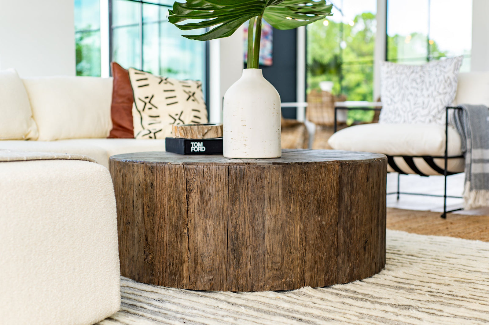 Cyrano Round Wooden Coffee Table by Gabby Decor