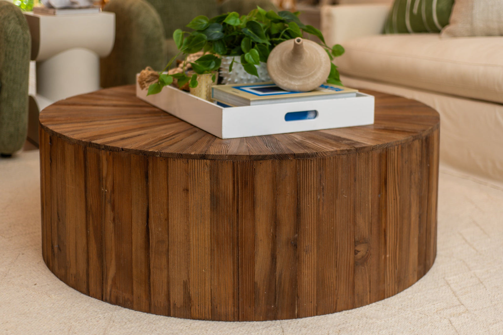 Cyrano Round Wooden Coffee Table by Gabby Decor