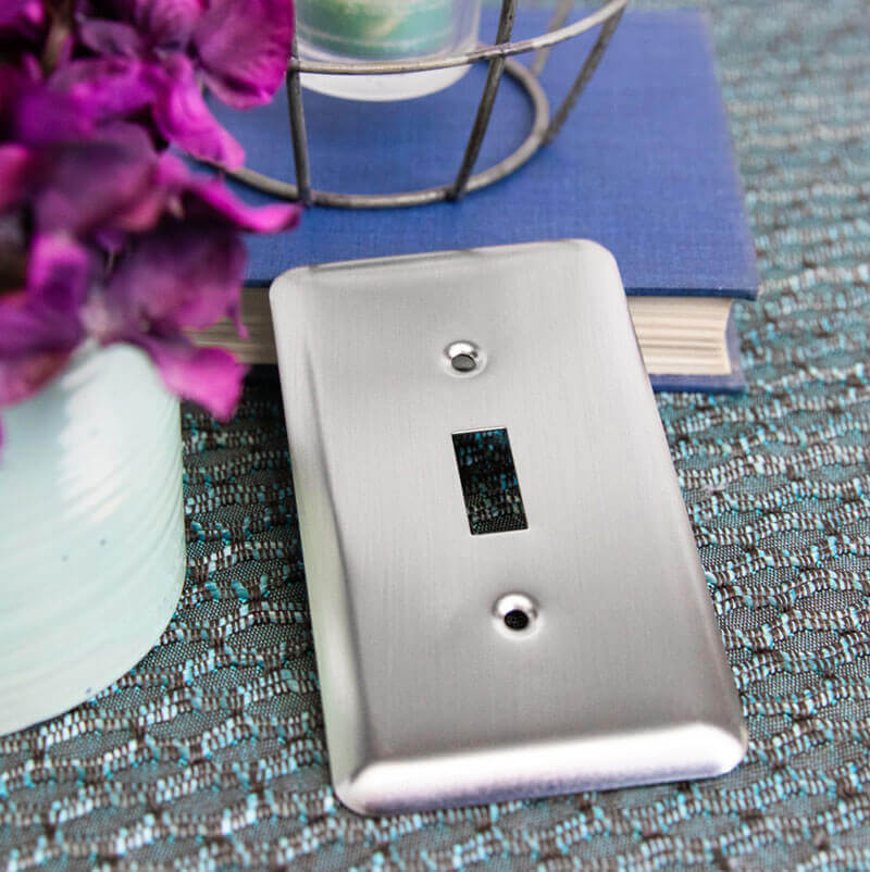 Devon Brushed Nickel Steel - 1 Phone Jack Wallplate