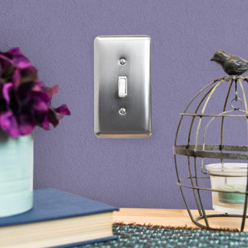 Devon Brushed Nickel Steel - 1 Cable Jack Wallplate