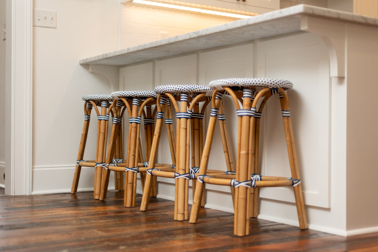 Vale Backless Counter Height Barstool - Blue/White