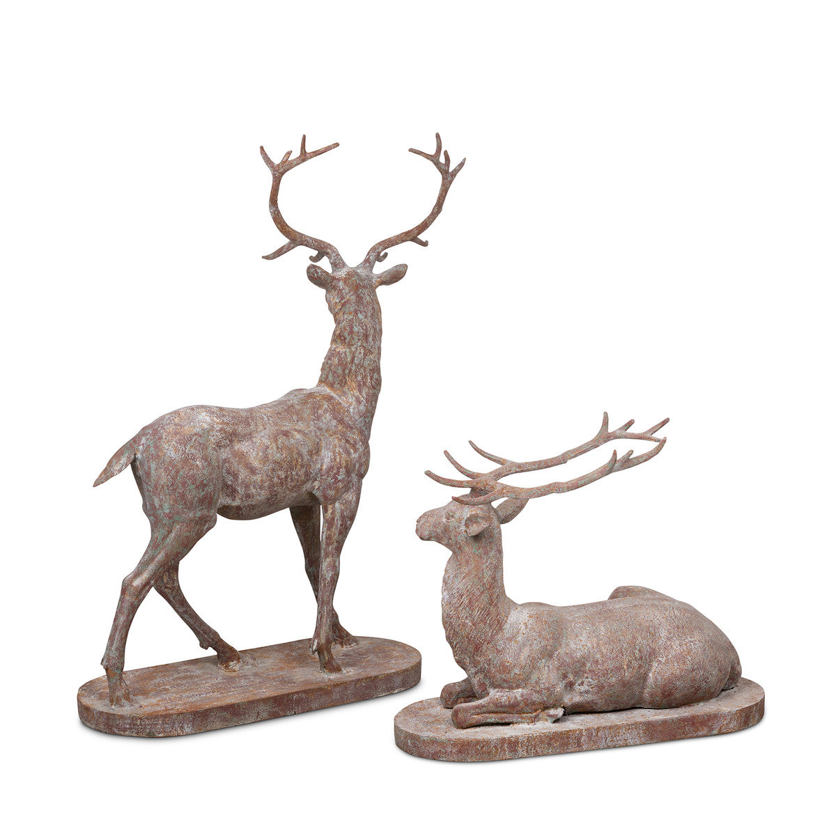 Lovecup Cast Iron Old World Estate Stags Set of 2 L265