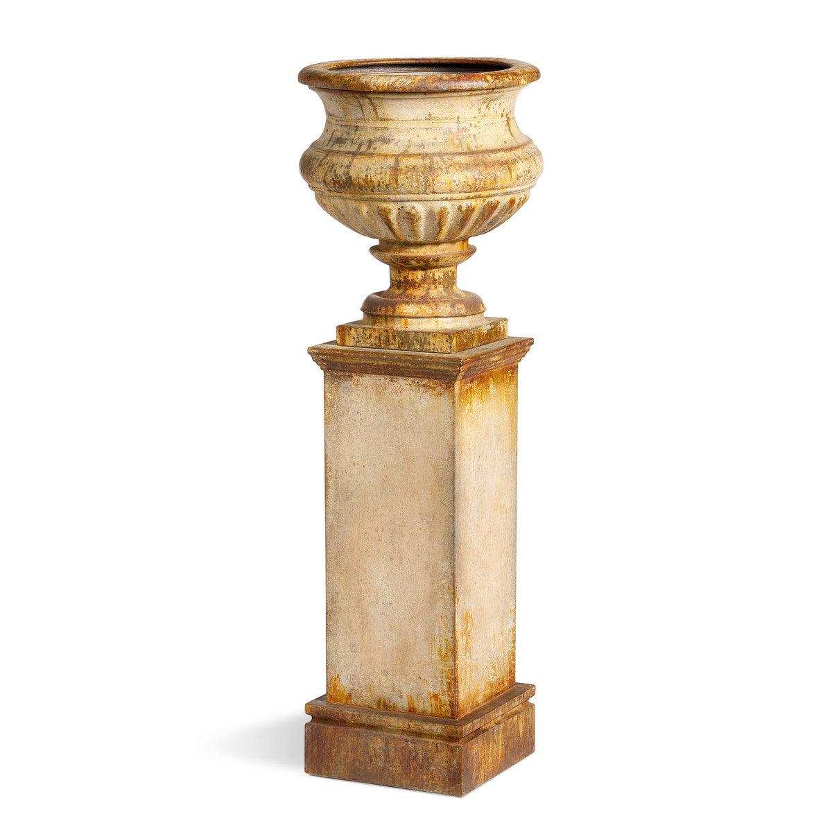 Lovecup Large Metal Portico Urn with Tall Pedestal L202