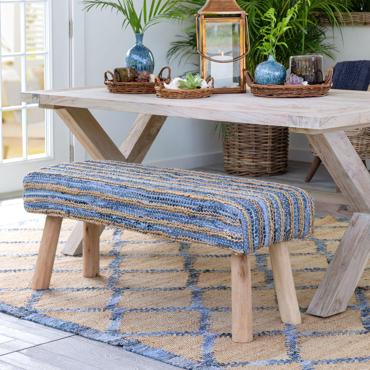 Lovecup Hemp and Recycled Denim Bench L186