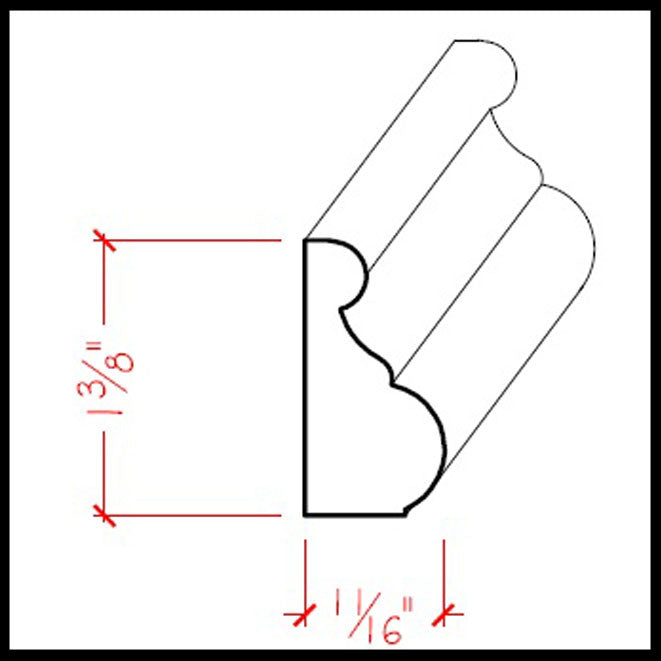 Moldura de base tradicional EWBC13 de 1-3/8