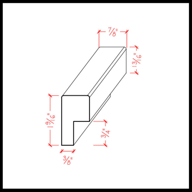 EWCB15 Casing Back Band 1-1/2" Tall x 7/8" Trim Moulding. Unfinished