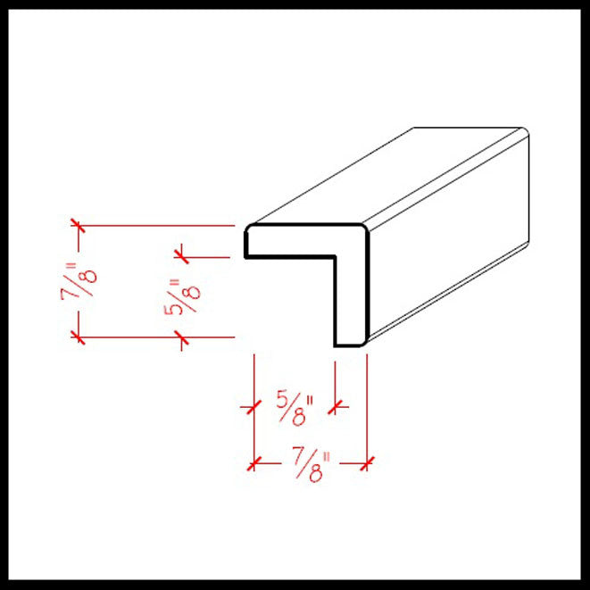 EWCG11 Corner Guard Molding 7/8" x 7/8" Trim. Unfinished