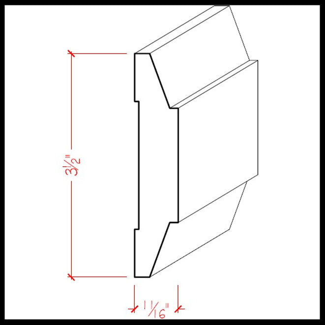 EWCH19 Contemporary Chair Rail 3-1/2