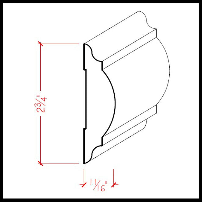 EWCH20 Traditional Chair Rail 2-3/4