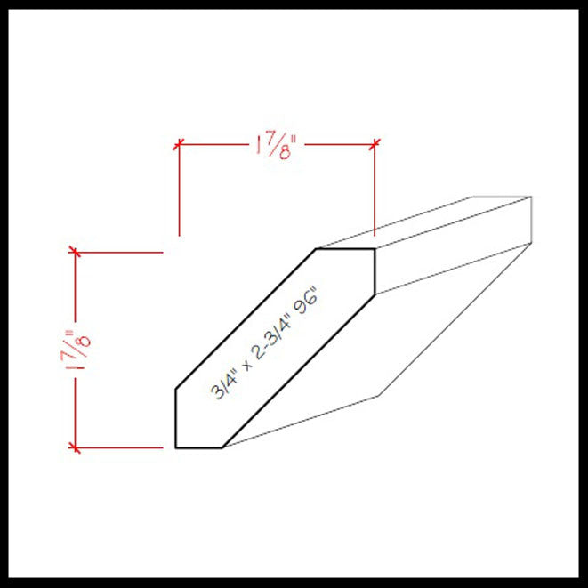 EWCR37 Corona de 3/4" x 2-3/4" sin terminar, 1-7/8" de alto x 1-7/8" de profundidad