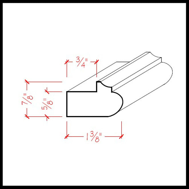 Riel de iluminación para gabinete de cocina EWLR12 de 1-3/8" de ancho x 7/8" de borde. Sin terminar 