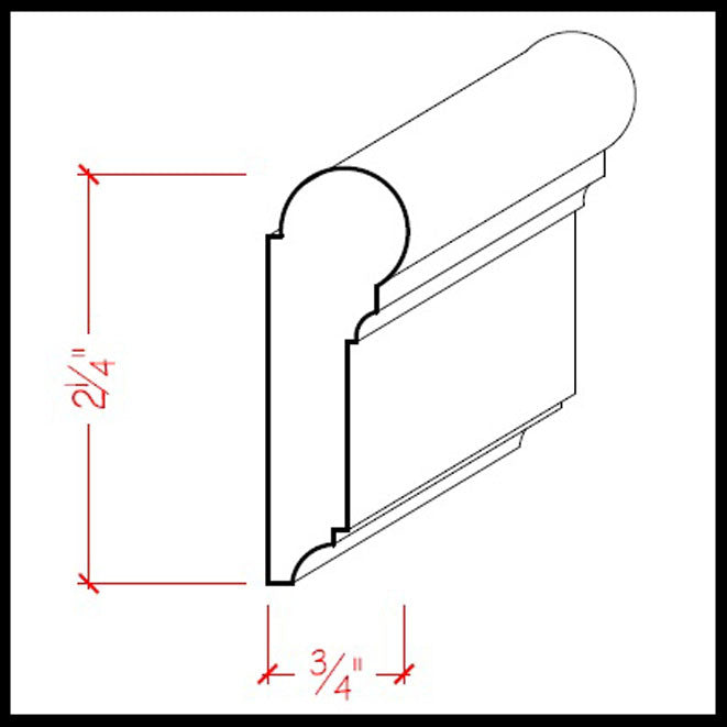 EWPC12 Riel para colgar cuadros de 2-1/4" de alto x moldura de 3/4". Sin terminar 