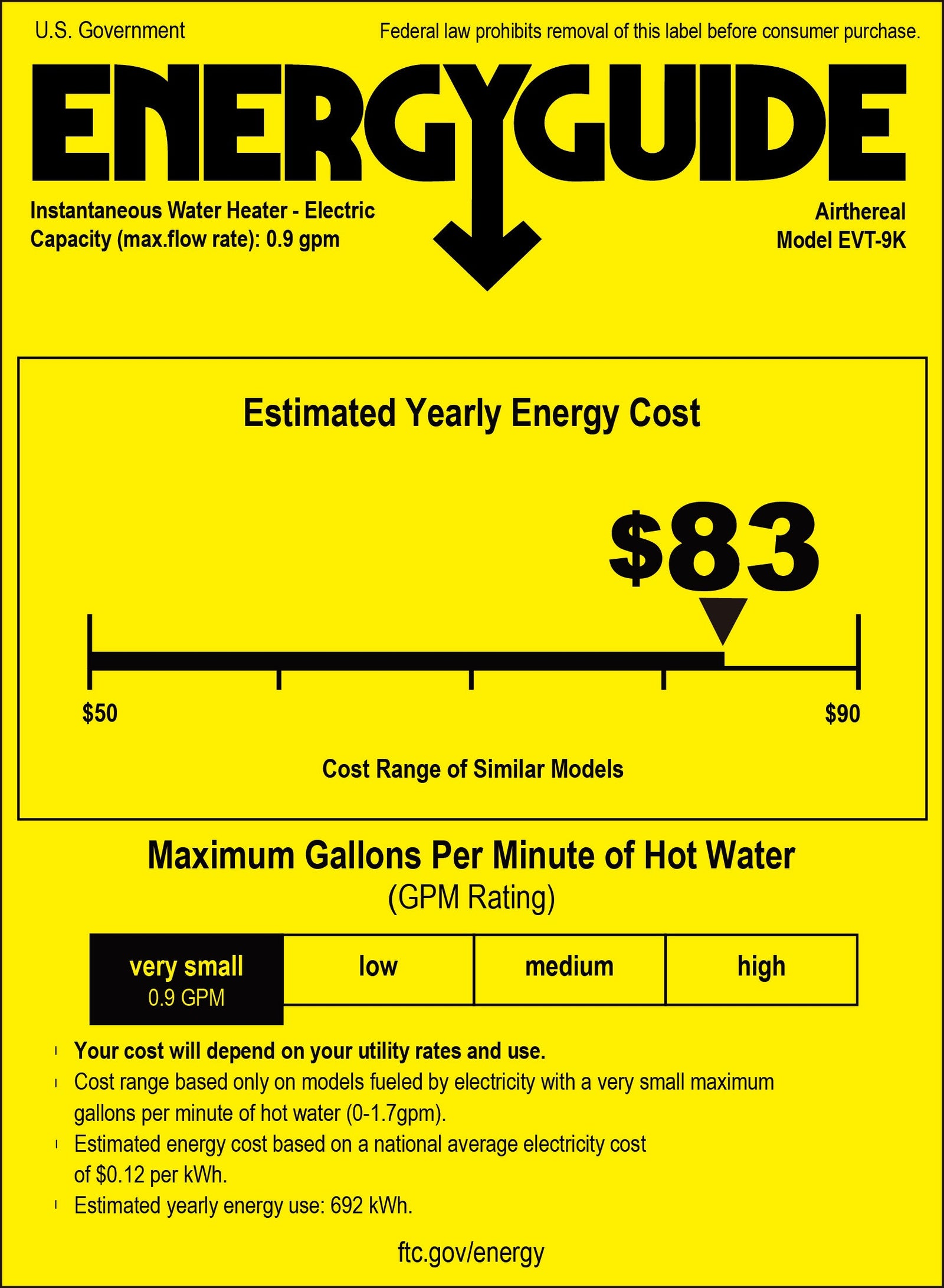 9 kW Electric Tankless Water Heater