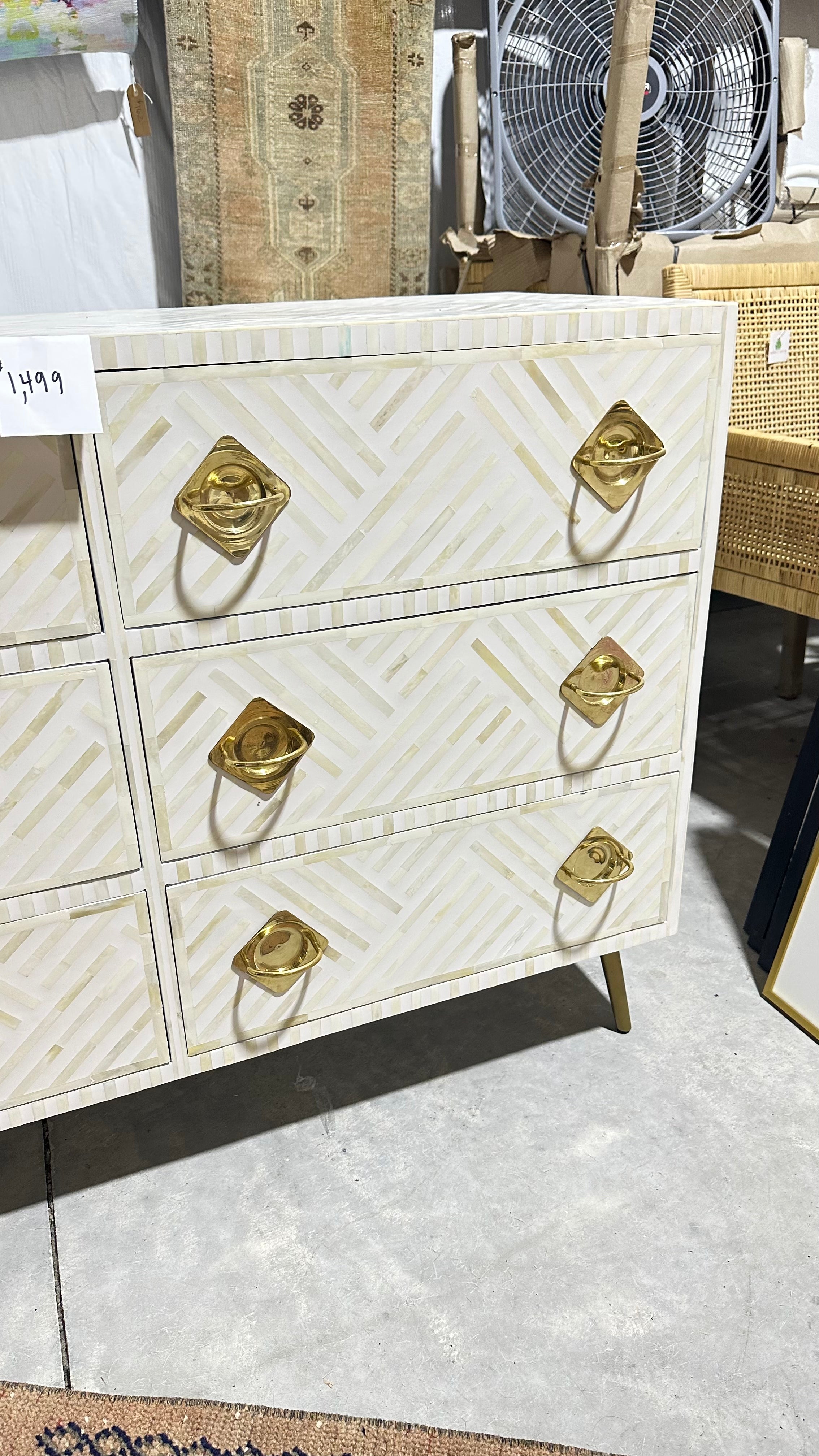 Bone Inlay 9 Drawer dresser