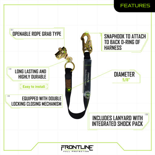 Frontline RGSS58ES Self-tracking Rope Grab 5/8