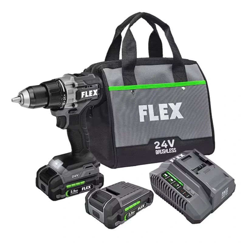 FLEX FX1151-2A 24V 1/2" 2 Speed Drill Driver Kit