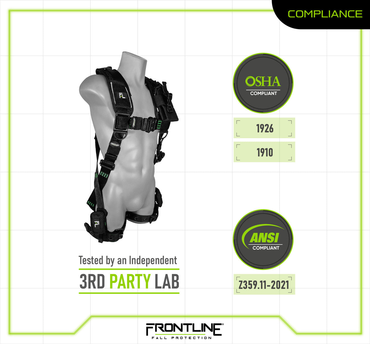 Frontline 250VTB Elite Vest Style Harness with Aluminum Hardware and Suspension Trauma Straps S