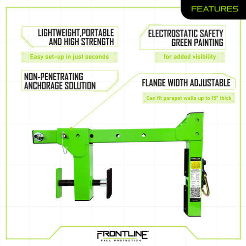 Anclaje no penetrante ajustable para parapeto ROP16 de Frontline