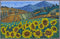 Sunflower Field Van Gogh Reproduction - Glass Mosaic Art