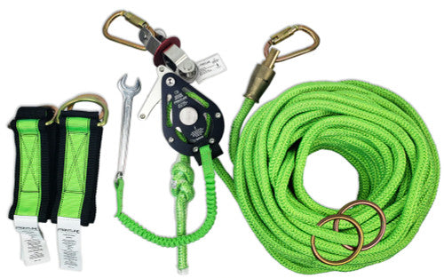 Frontline HLK1004 4-person 100' Adjustable Horizontal Lifeline System with 6' Anchor Straps