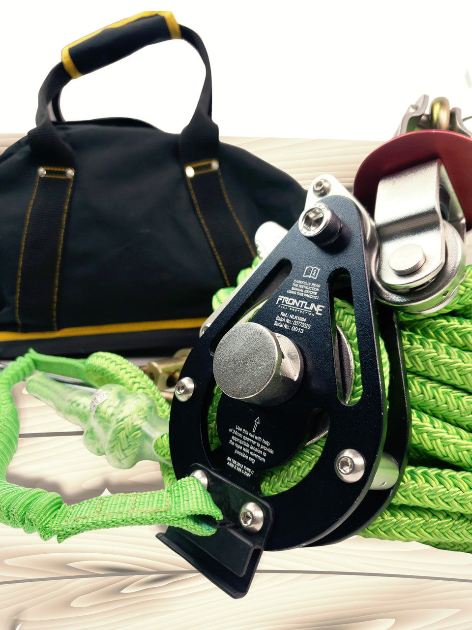 Frontline HLK1004 4-person 100' Adjustable Horizontal Lifeline System with 6' Anchor Straps