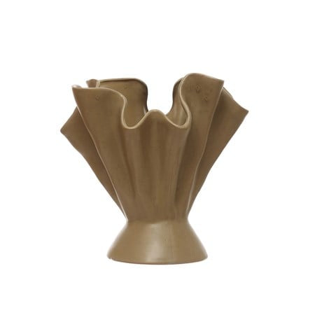 Large Ruffle Vase in Sage Green