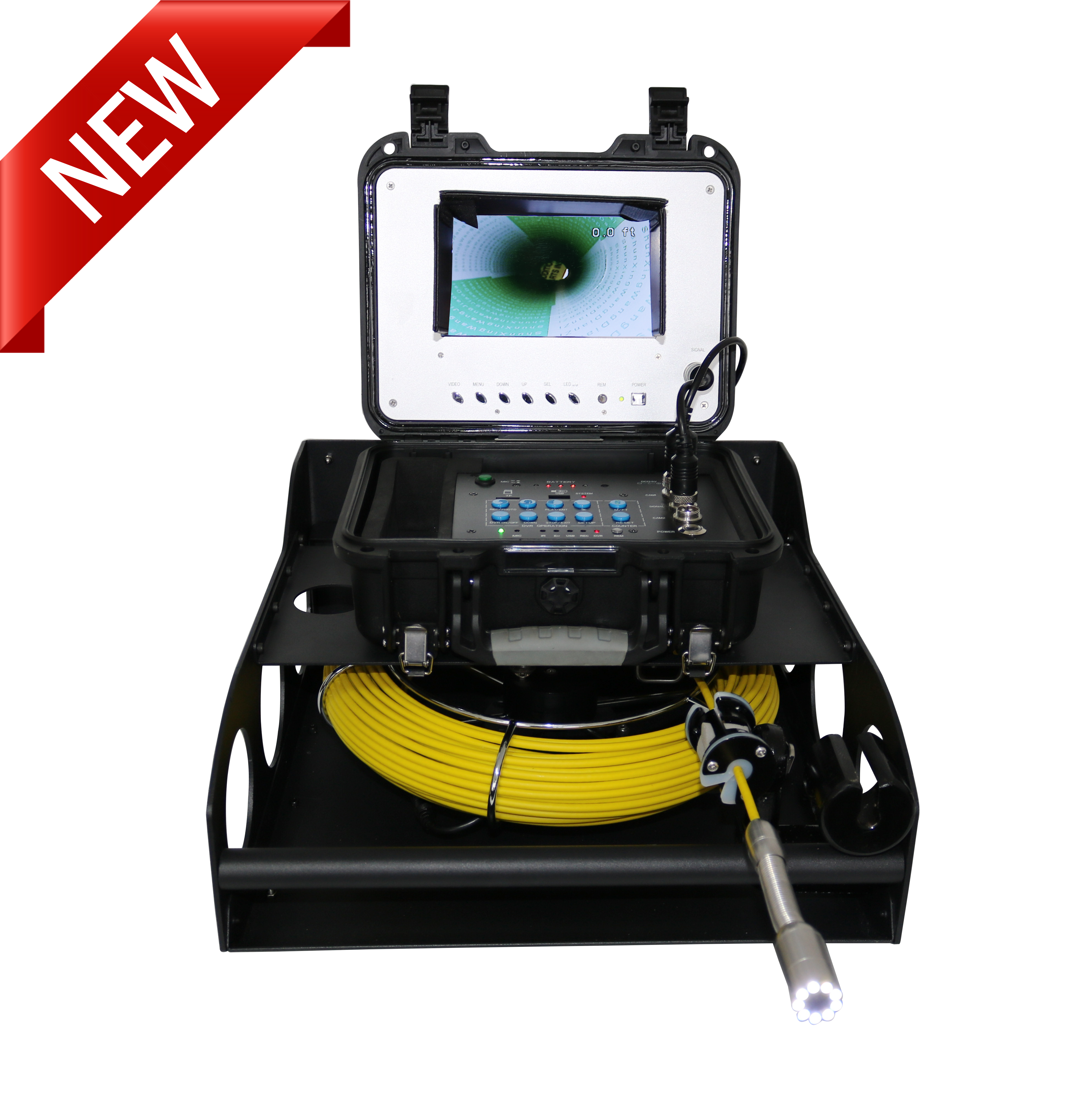 3188KB Portable Pipeline Inspection Camera with Catch Frame Reel & 100 FT. Cable