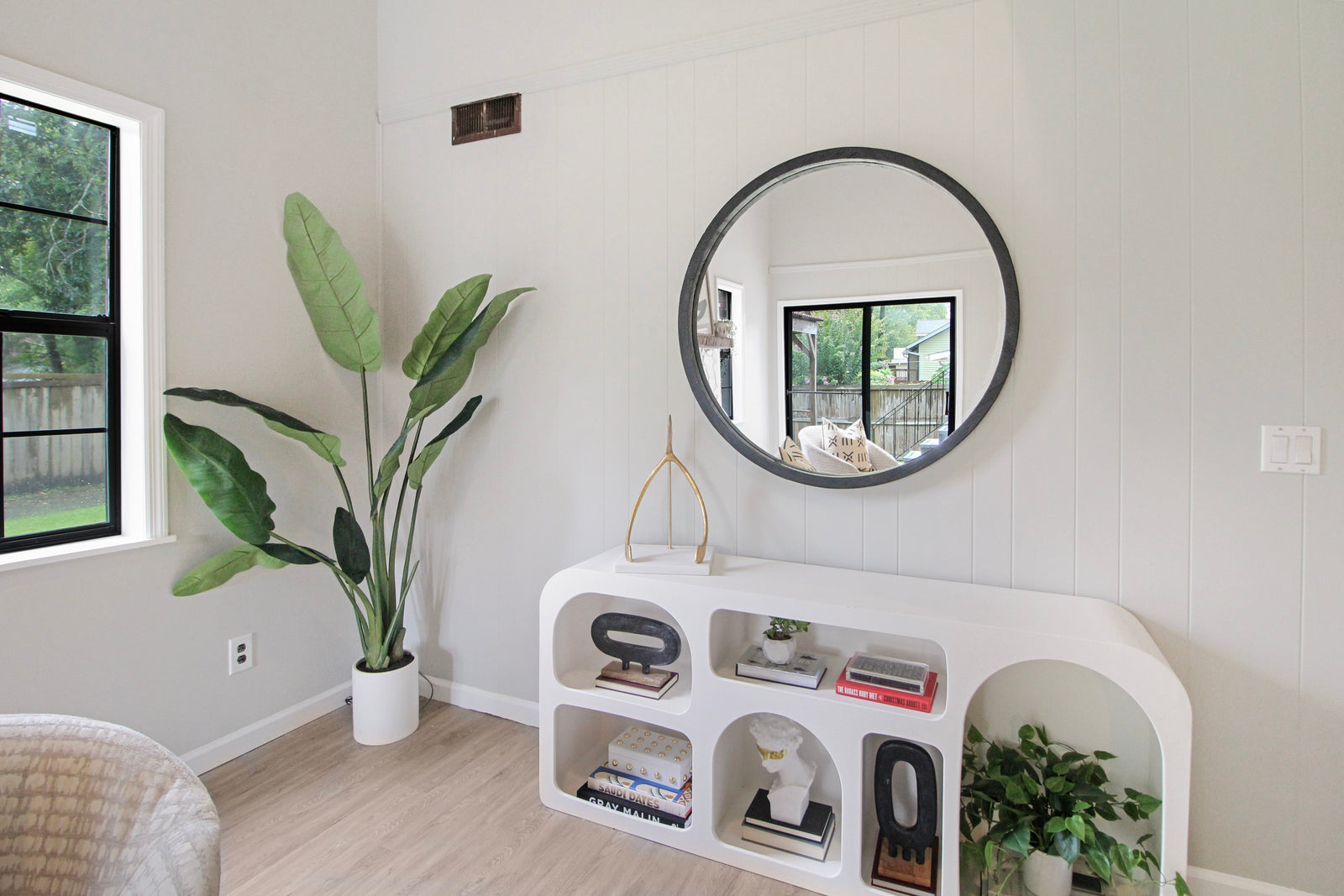 White Wood Console Table